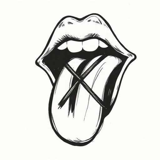 Loss of taste illustration - tongue with X